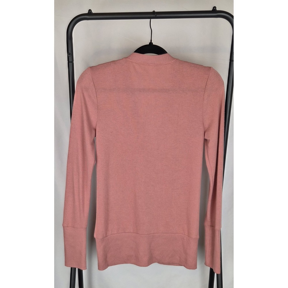 Zenana Outfitters V-neck Cardigan Long Sleeve Ribbed Hem Snap Buttons Coral SM - Picture 3 of 6